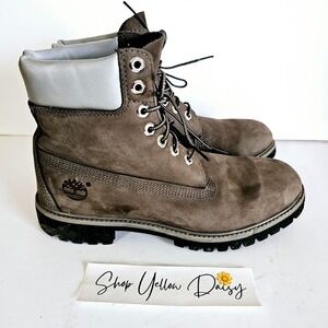 Rare Timberland‎ Womens Waterproof Boots Reflective Back Grey Sz 8.5M - Bo400.4